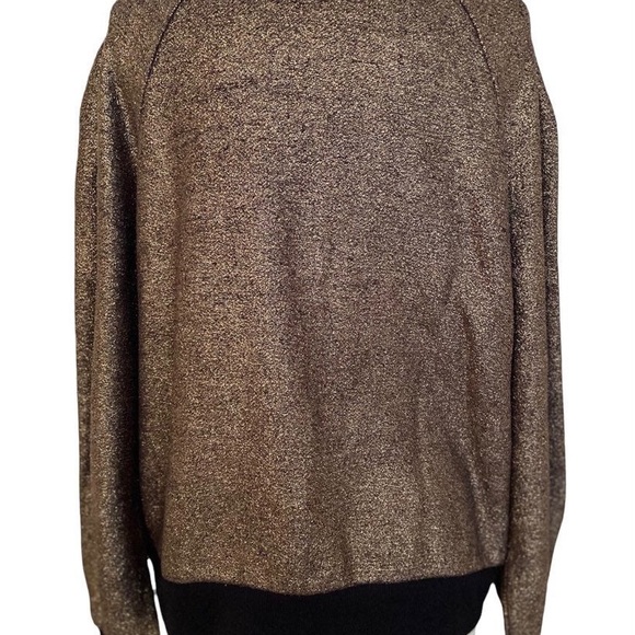 Express Gold & Black Sparkle Glitter L/S Top - Picture 6 of 7